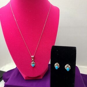 Jessie Claw Navajo Necklace and Earrings Set